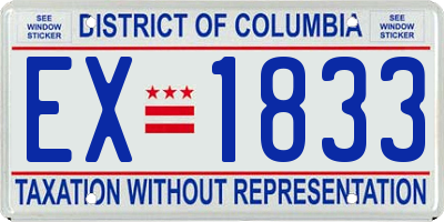DC license plate EX1833