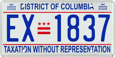 DC license plate EX1837