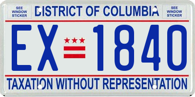 DC license plate EX1840