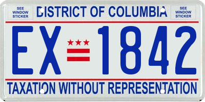 DC license plate EX1842