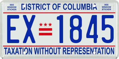 DC license plate EX1845