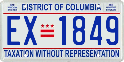 DC license plate EX1849