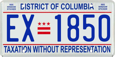 DC license plate EX1850