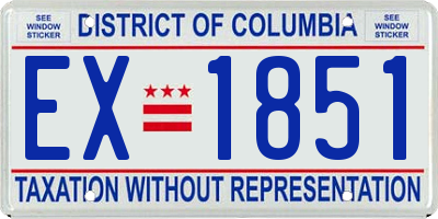 DC license plate EX1851