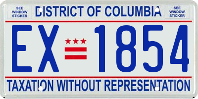 DC license plate EX1854