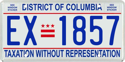 DC license plate EX1857