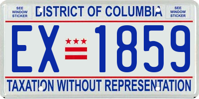 DC license plate EX1859