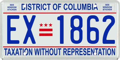 DC license plate EX1862