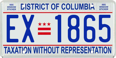 DC license plate EX1865