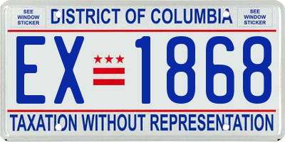DC license plate EX1868