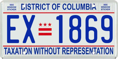 DC license plate EX1869