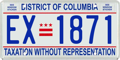 DC license plate EX1871
