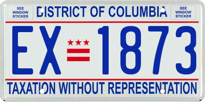 DC license plate EX1873