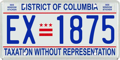 DC license plate EX1875