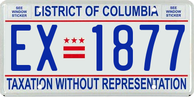 DC license plate EX1877