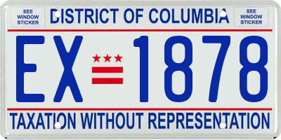 DC license plate EX1878