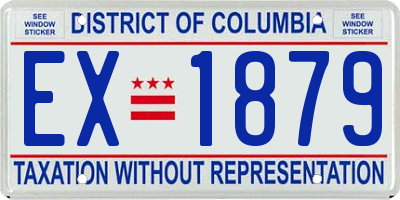 DC license plate EX1879