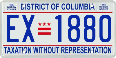 DC license plate EX1880