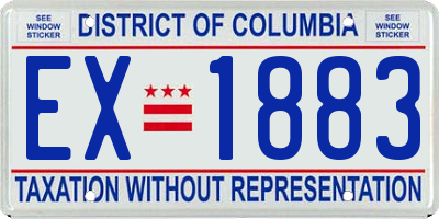 DC license plate EX1883