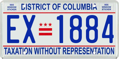 DC license plate EX1884
