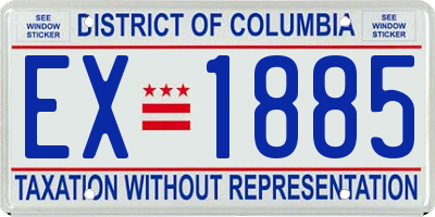 DC license plate EX1885