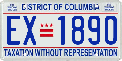 DC license plate EX1890
