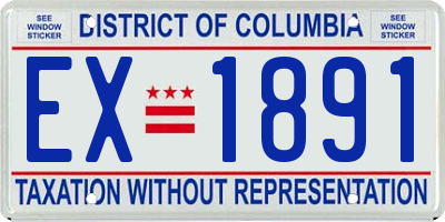 DC license plate EX1891