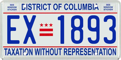 DC license plate EX1893