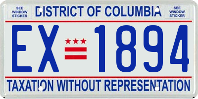 DC license plate EX1894