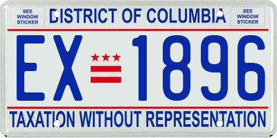 DC license plate EX1896