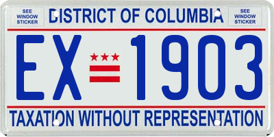 DC license plate EX1903