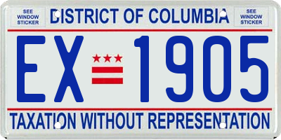 DC license plate EX1905