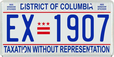 DC license plate EX1907