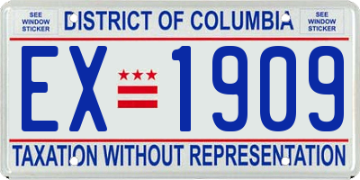 DC license plate EX1909