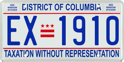 DC license plate EX1910