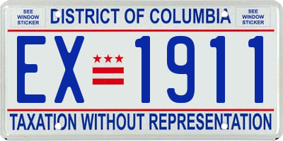 DC license plate EX1911