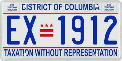 DC license plate EX1912