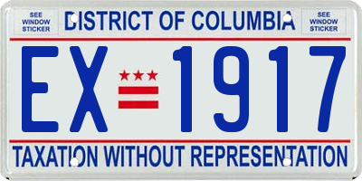 DC license plate EX1917