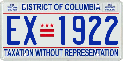 DC license plate EX1922
