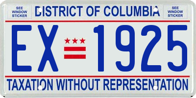 DC license plate EX1925