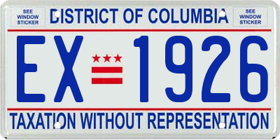 DC license plate EX1926