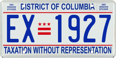 DC license plate EX1927