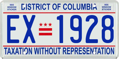 DC license plate EX1928