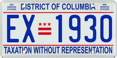 DC license plate EX1930