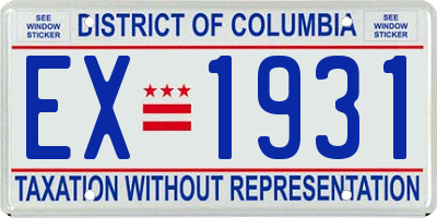 DC license plate EX1931