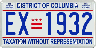 DC license plate EX1932