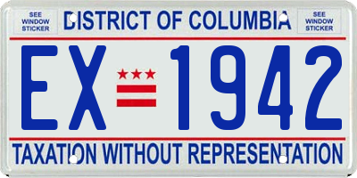 DC license plate EX1942