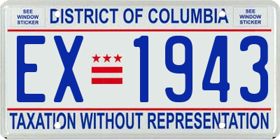 DC license plate EX1943