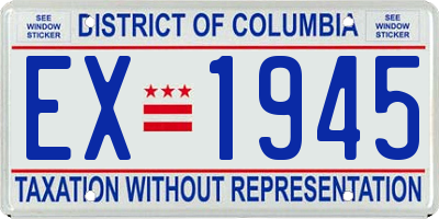 DC license plate EX1945