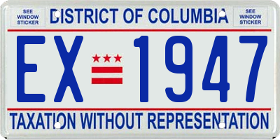 DC license plate EX1947
